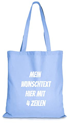 GERLINOVA Jutebeutel bedrucken mit Wunschtext, Stoffbeutel mit langen Henkeln, 100% Baumwolle