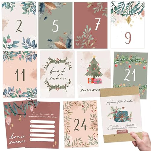 Papierdrachen Karten-Adventskalender 2025 - liebevoll illustrierte Postkarten zum Basteln und Verschenken für die Partnerin