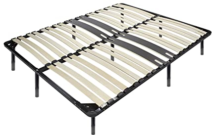 i-flair Metallbett Lattenrost 180x200 cm, Gästebett auf Füßen mit Stauraum, Lattenrahmen Ergo IF28 - für alle Betten geeignet