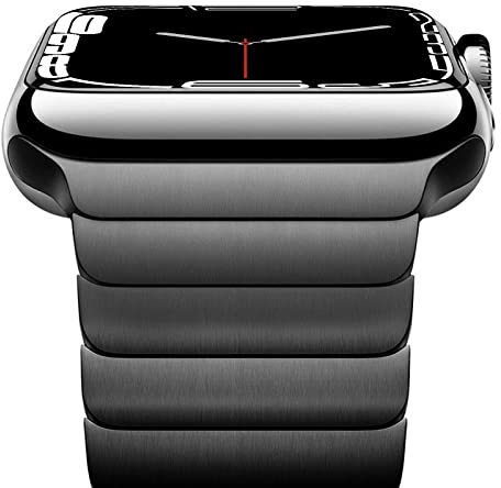 NewWays 38mm 40mm 41mm 42mm(Series 11/10) Metal Strap for Apple Watch,Black | Solid Stainless Steel Link Replacement Band Compatible with iWatch Series 11/10/9/8/7/6/5/4/3/2/1/SE