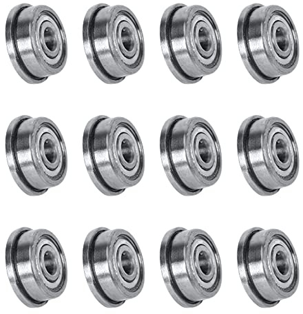 12Pcs F623zz Flange Deep Groove Ball Bearings 3x10x4mm for 3D Printer | For 3D Printer, DIY Mechanical Pulley Wheel Parts