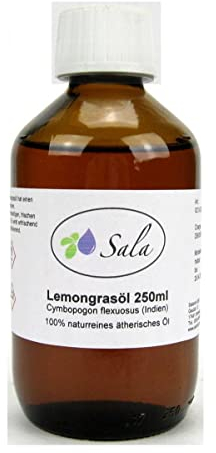 Sala Lemongrasöl ätherisches Öl naturrein 250 ml Glasflasche