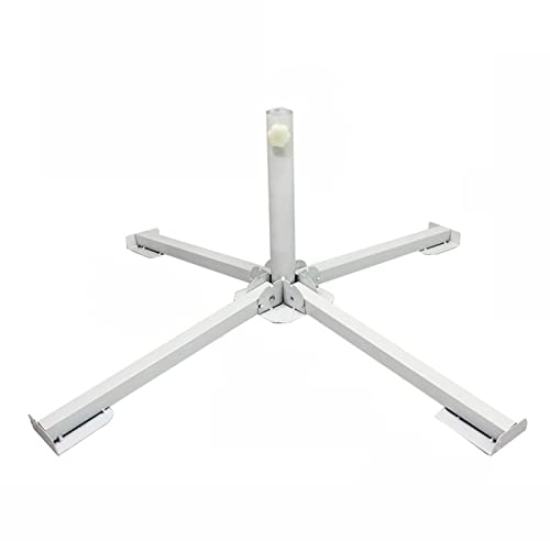 Support de Parapluie de Plage Pliable Portable, Support de Base de Parasol Réglable de 40 X 13 X 10 cm, Ancre de Parasol D'Extérieur pour Intérieur, Plage, Table D'Affaires, Jardin, Piscine(Blanc)