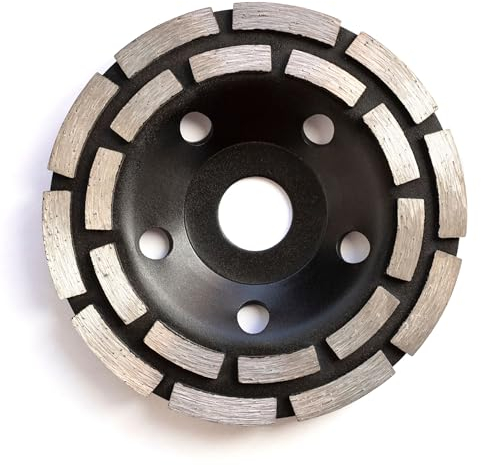 Muela de Copa Diamante con Doble Fila de 125mm Abrasiva y Desbastadora para Amoladora. Disco de Diamante para Desbaste de Hormigón Marmól Granito Piedra y Manpostería para usar en Radial Pequeña 125.