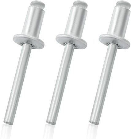 Zorveiio Blindnieten aus Aluminium, 6,3 mm x 1,6 cm, gewölbt, für die Installation von Zubehör, Silber, 50 Stück