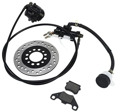 Pilipane Kit De Freno De Disco Hidráulico Universal, Kit De Freno Go Kart, Sistema De Pinza De Freno De Disco De Metal Resistente para Motos De Cross, Quads Y Go Karts De 50 Cc-250 CC