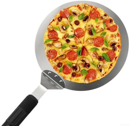 Carpango Pizza Shovel, Pizza Peel Paddle Round Cake Shovel Baking Tools with Handle Grip Handle Deal for Baking On Pizza Stone Oven & Grill(12 inches)