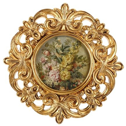 LIFKOME Marco De Fotos Vintage Barroco De Resina Decorativa Para Mesa Exposición Elegante De Fotografías Casa Diseño Antiguo y Texturizado Para Escritorios y Salas De Estar