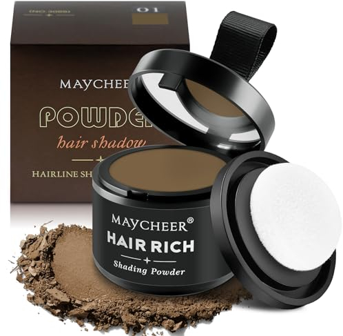 Sularpek Hairline Powder, Retocador de Raíces en Polvo, Retoca Raíces Polvo para Densificar El Cabello, Uso para Rellenar el Cabello Debilitado, Castaño Medio, 4g