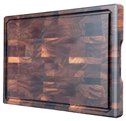 Taglieri Cucina Professionali Taglieri In Noce Tagliere A Grana Fine Tagliere In Legno Con Scanalatura Per Il Succo, Manici Interni, Tappetino Antiscivolo Utensili da cucina Verdura(16.5in*11.8in*1in)