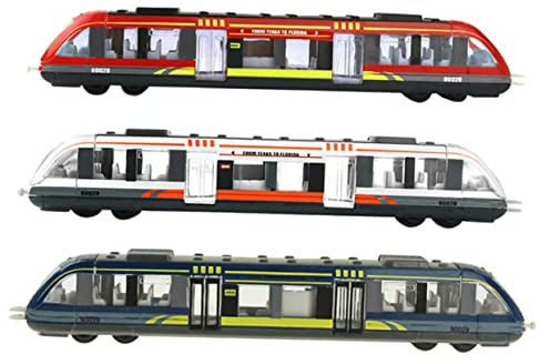 MUSISALY Train Électrique Jouet pour Garçon et Filles en Alliage, Lot de 3 | Simulation Réaliste, Format Portable et Pratique, pour Collection et Préscolaire