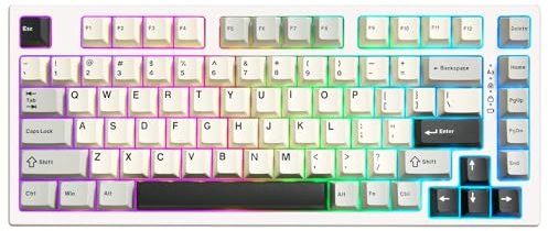 YUNZII RT80 Rapid Trigger Hall Effect Magnetic Switch Gaming Tastatur, BT/2.4GHz/Wired RGB Tastatur, Mount Hot Swap Custom Fast Adjustable Actuation Mechanische Tastatur (White, gateron White)