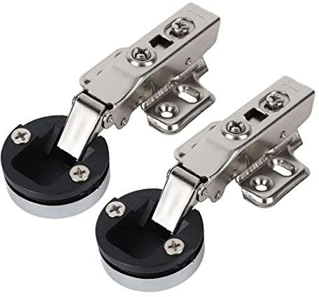 2Set Schrank-Glastürscharnier aus Edelstahl 201 35 Cup-Glastür-DamBuffer-Scharnier (Gerader ArmVollständige Auflage 18 mm)