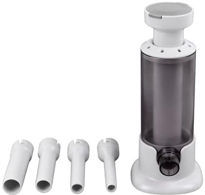 Zerodis Sausage Stuffer, Plastic Manual Sausage Maker with 4 Stuffing Tubes Household Meat Filler Stuffer for Home Kitchen (Brown)