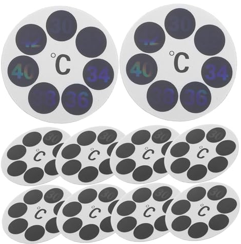 NIYANGLE Termometro Adesivo Per Bagno 10 Pezzi Etichette Rotonde Per Monitoraggio Temperatura Acqua Sicuro e Preciso Adatto Per Neonati e Bambini Materiale Per Animali Domestici