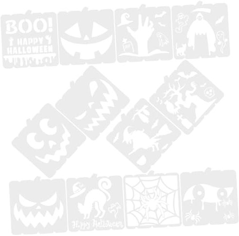 DIYEAH 12stücke Teiliges Halloween-malvorlagen Wiederverwendbare Schablonen Für Holz Und Diy-projekte Mit Kürbissen Geistern Und Hexen Für Kreative Halloween-dekorationen
