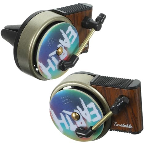 Zerodeko Car Record Player Air Freshener 2pcs Set Retro Vinyl Disc Style Car Vent Clip Diffuser for Vehicle Interior Decoration Aromatherapy for Women