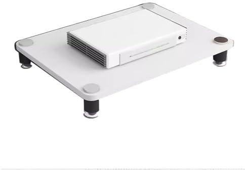 LyzqxHL Mensola for giradischi, mobiletto portaoggetti a torre, supporto audio-video moderno, mobiletto stereo in legno a 1/2/3/4 ripiani(White,1 Tier)