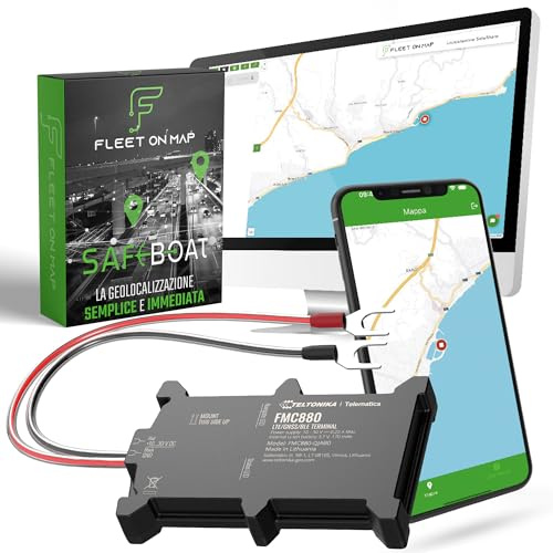 SafeBoat Localizzatore Nautico GPS 4G con App + Abbonamento 1 mese GRATIS, Collegamento Semplicissimo (2 cavi)