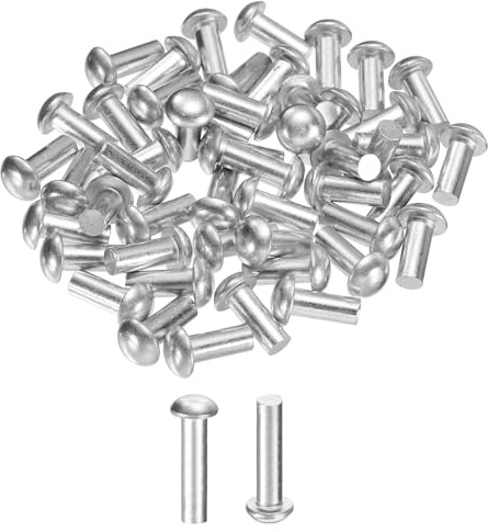 QUARKZMAN Halbrundnieten M5x20mm Aluminium Rundkopf 50 Stück | Massiv Aluminium Nieten Zur Reparatur Von Booten, Maschinen, Flugzeugen, Automobilindustrie