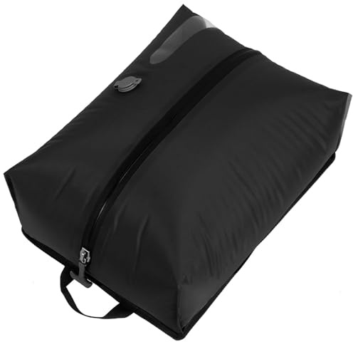 Borsa a compressione sottovuoto piatta nera con finestra visibile 16L design a tenuta stagna per stoccaggio da viaggio e bagagli salvaspazio salvaspazio