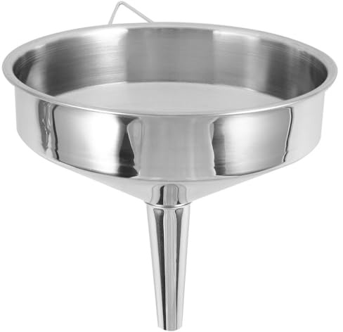 Warmhm Entonnoir Acier Inoxydable Grand Volume Entonnoir Large Bouche Épais Pour Huile De Cuisson Liquide Industriel Et Transfert Carburant Polyvalent