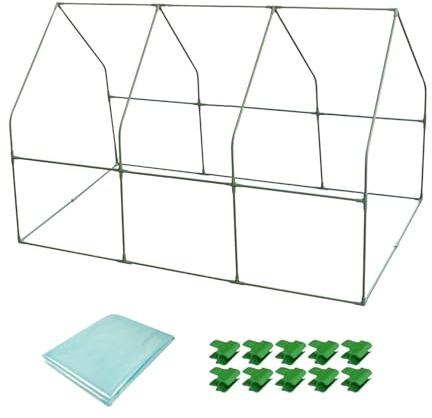 Fonowx Mini Serra Portatile Serra Calda Serra Piccola Struttura PP Protezione Clima Rigido Adatta a Giardini Terrazze, 100x150 Cm