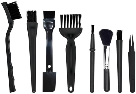 Lethra 8Pcs Anti Static Brush, Small Portable Mini Keyboard Cleaning Brushes Kit，PC Cleaning Tool Kit Keyboard Brushes for Computer Camera ESD Tablet Mobiles Motherboard in Black
