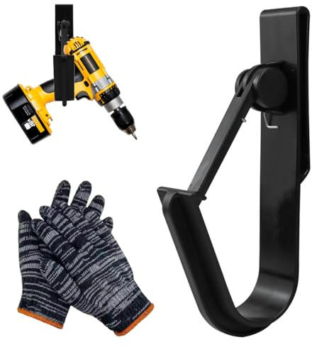 Universal Tool Belt Hook with a pair of comfortable, durable polyester gloves,Heavy Duty Tool Belt Hook for Cordless Drills Impact Wrench Holder for hand drills,air nail guns, electric wrenches