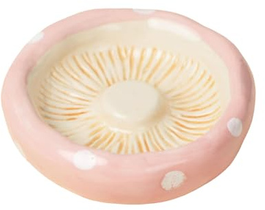 Ciotola per criceti in ceramica a forma di fungo, per piccoli animali, nascondiglio per criceti nani, cibo e acqua, naturale, sicuro, resistente alla masticazione, habitat per gerbilli, ricci, furetti