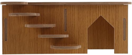 COOPHYA Hamstergömställe: Hamsterhus och gömställen - Gömställe med flera kammare - Habitathus för små dvärggerbiler med klätterstege - Enkel montering 28x13x12 cm