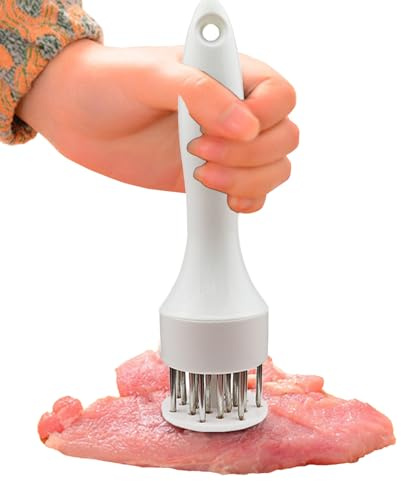 Ago per batticarne – Strumento per la bistecca a 21 poli, strumento per la | cottura in acciaio, professionali da cucina | Affettatrice manuale per carne di maiale, manzo, pollo