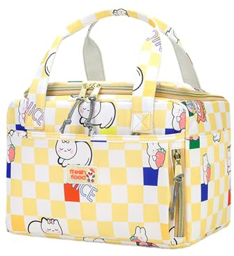 Générique Cute Lunch Box - Elegant Lunch Bag ¦ Tiffin Box with Smooth Zipper, Insulated Tote with Wear Resistant Cloth, Food Bags, Portable Snack Holder for Work School Picnic and Travel