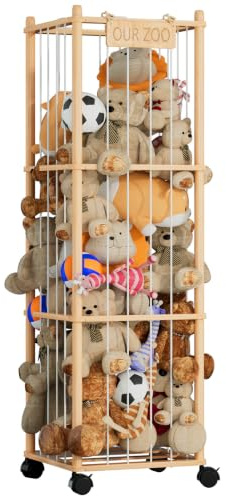 VERONLY Aufbewahrungsregal für Kuscheltiere – großes Holzregal für Stofftiere, platzsparende Aufbewahrung für Kinderzimmer, Spielzimmer & Schlafzimmer