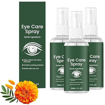 Spray hydratant pour les yeux à la vitamine et lutéine E, 30 ml, pour les yeux secs, le bureau et les lunettes, contient une protection contre la lumière bleue et l'hyaluron, contre les gonflements et