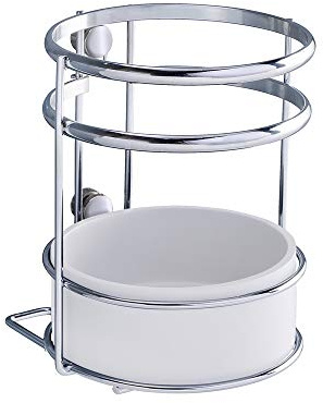 WENKO Utensilienhalter Style - Aufbewahrungskorb für die Küche, verchromtes Metall, 13 x 15 x 13 cm, Silber glänzend