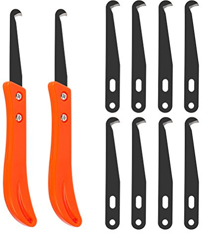 FOCCTS 12PCS Grout Remover Tool, 2 Grout Saw and 10 Removal Knife, Caulking Tool Kit Caulking Edge Kit for Kitchen, Bathroom, Bedroom, Tiles Gap
