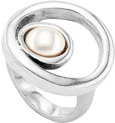 UNO de 50 - Anillo Colección Descatalogado para Mujer, Plata 925, Color Blanco, Talla 15, Fabricado en España