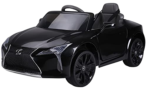 HOMCOM Kinderauto Kinderfahrzeug das offiziell lizenzierte Aufsitz-Lexus LC500 für 3-6 Jahre Elektroauto mit 2,4G Fernsteuerung MP3/USB Licht Musik Kunststoff Metall Schwarz 106 x 43 x 44 cm