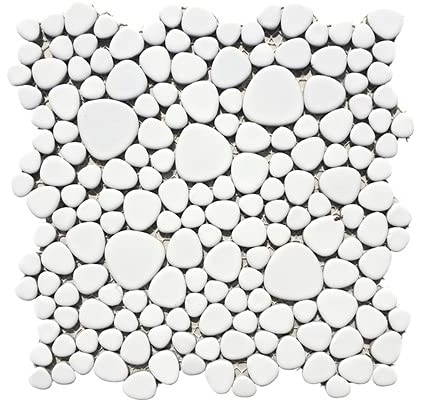 Piastrelle a mosaico in ceramica, a tinta unita, colore bianco opaco, per cucina, bagno MOS12-0111