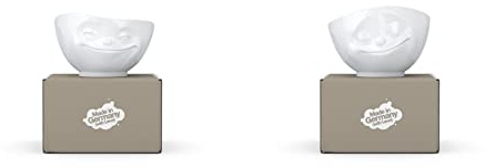 XL Schalen-Set 2-tlg. Grinsend + Glücklich - weiß - FIFTYEIGHT - 1000 ml - Müslischale Suppenschale Salatschale