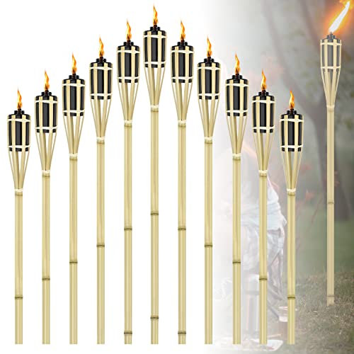 ACXIN Torce da giardino per esterni, in bambù, per esterni, altezza: 90 cm, con stoppino di olio (24 pezzi)