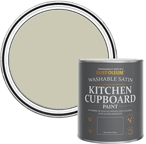 Rust-Oleum Grey Scrubbable Kitchen Cupboard Paint in Satin Finish - Half Light 750ml