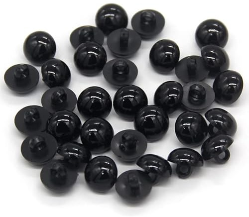 USOSOU 100PCS 10mm Black Safety Eyes Buttons Plastic Solid Domed Round Beads, for Clothing, for Shirts, Skirts, Coat, for Doll Animal Stuffed Toys, Handmade Decorations(100pcs 10mm(0.394inch))