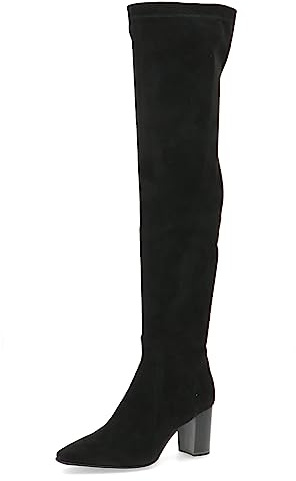 CAPRICE Damen Overknee Stiefel Memotion mit Absatz Spitz Weite G, Schwarz (Black Stretch), 40 EU