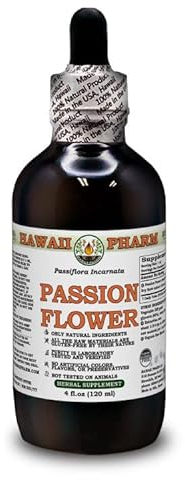 Hawaii Pharm Europe Passionsblume (Passiflora Incarnata) getrocknete Kräuter ALKOHOLFREIER Flüssigextrakt Glycerite 120 ml