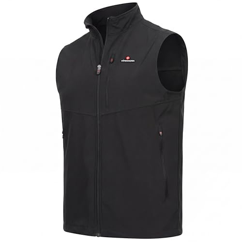 Höhenhorn Allalin, gilet softshell da uomo, per attività all'aria aperta, da jogging, Nero , 3XL