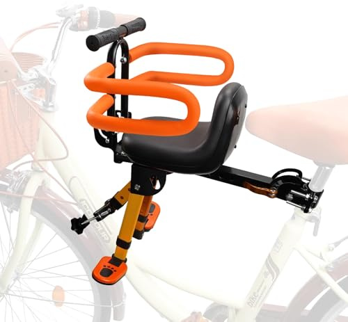 OUSEXI Child Bike Seat - Front Mount, Kids Bike Seat for Adult Bike,Retractable Baby Bike Seat Front Mounted, Toddler Bike Seat for Children 2~6 Years (Without Crossbar-A)
