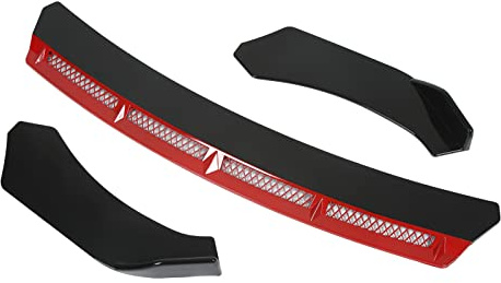 Tbest Spoilers et Wings3pcs Kit de Corps de Lèvre de Pare-chocs Avant Universel Spoiler Aile Modification de Voiture pour Automobile Noir (Rouge)