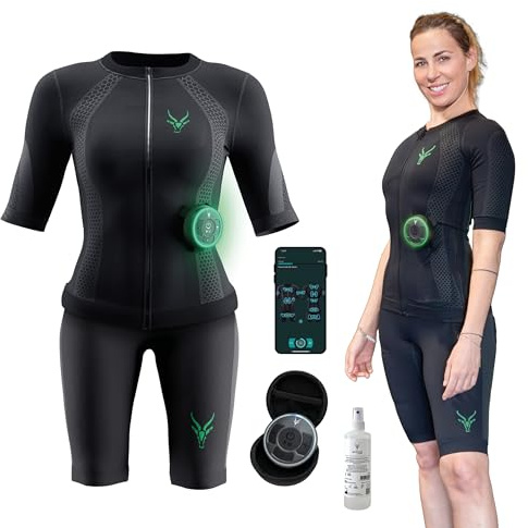 Antelope Evolution Frauen EMS Anzug Größe XS-XXL, Komplettsystem für effektives Ganzkörpertraining, Fitnessgerät für Zuhaus oder Studio, unterstützt beim Abnehmen und Muskelaufbau